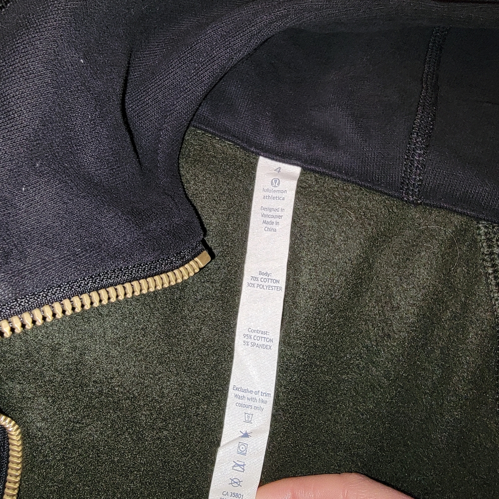 Lululemon Black And Green Scuba Full Zip Size 4 - Picture 5 of 11